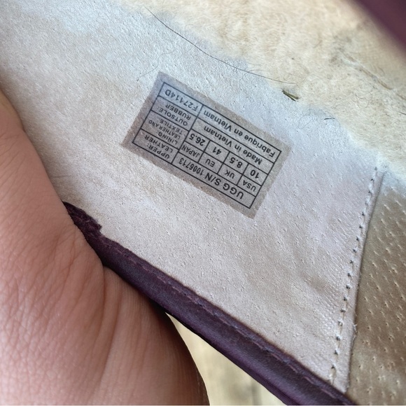Ugg Sherpa Lined Ballet Flats Size 10 Burgundy - Picture 8 of 8